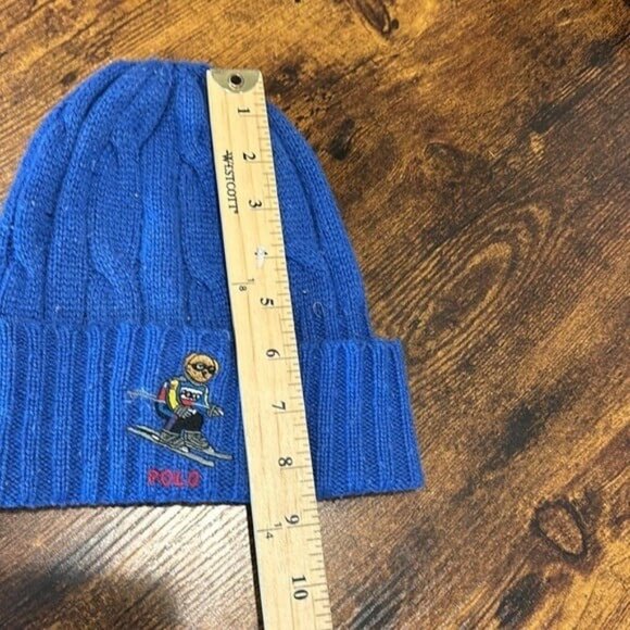 Polo Ralph LAuren BEAR skiing wool blend beanie hat  vintage men women - Picture 5 of 6